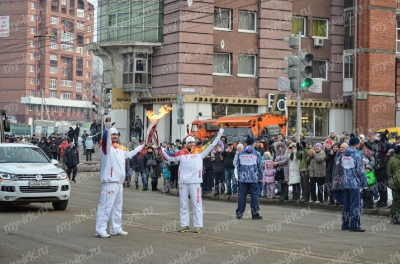 Stage of the Olympic torch relay Sochi 2014 in Irkutsk_22