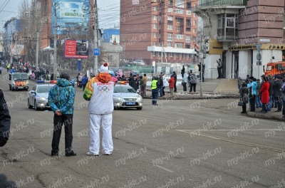 Stage of the Olympic torch relay Sochi 2014 in Irkutsk_5
