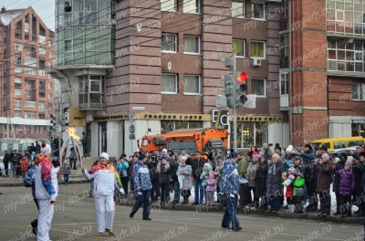 Stage of the Olympic torch relay Sochi 2014 in Irkutsk_18