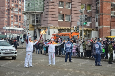 Stage of the Olympic torch relay Sochi 2014 in Irkutsk_21