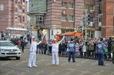Stage of the Olympic torch relay Sochi 2014 in Irkutsk_23