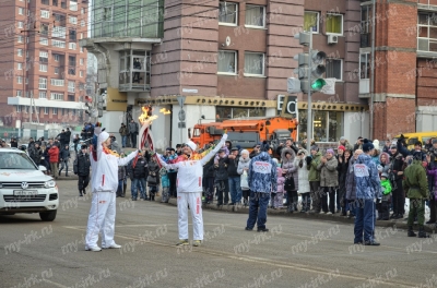 Stage of the Olympic torch relay Sochi 2014 in Irkutsk_24