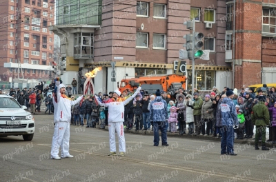 Stage of the Olympic torch relay Sochi 2014 in Irkutsk_25