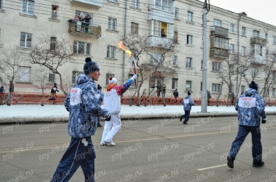 Эстафета олимпийского огня Сочи-2014 в Иркутске